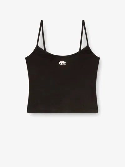 Diesel Cotton Tank Top In Black