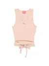 Diesel T-bunny-tail Logo Tie Tank Top In Pink
