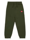 Diesel Kids Cotton Trackpants In Green