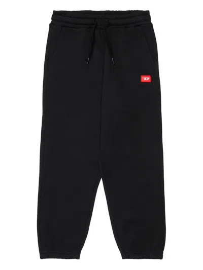 Diesel Kids' Cotton Track Pants In Black