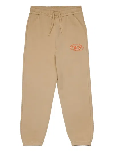 Diesel Cotton Track Pants In Brown