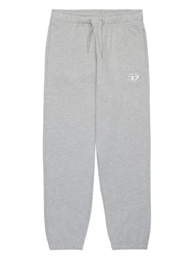 Diesel Kids' Pantaloni Jogger In Felpa Con Logo Oval D In Grey