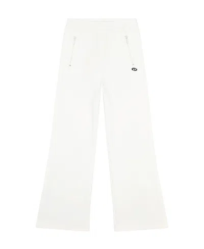 Diesel Cotton Track Pants In White
