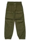Diesel Green Trousers For Kids With Logo In Green