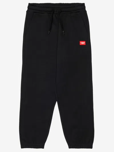 Diesel Kids' Cotton Trousers With Logo In Black