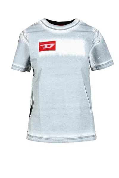 Diesel Cotton T-shirt - White/black In Blue