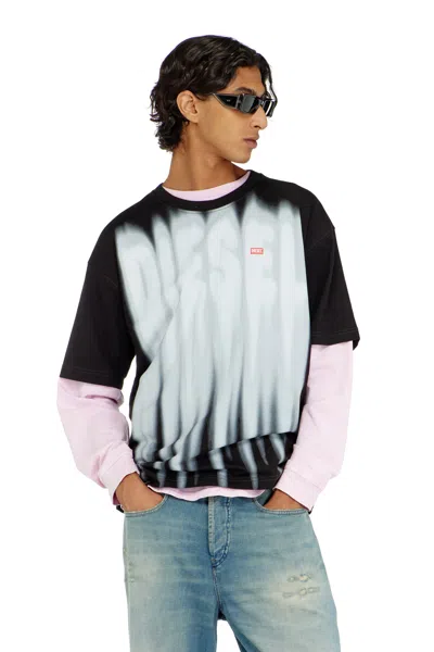 Diesel Cotton T-shirt With Bold Logo Print In Multi