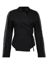 Diesel Cotton Wrap Shirt In Black