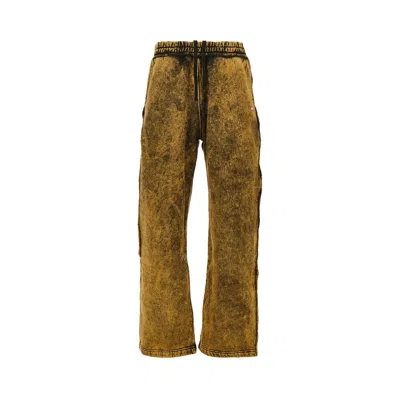 Diesel Cotton-blend Relaxed Fit Track Pants In Yellow
