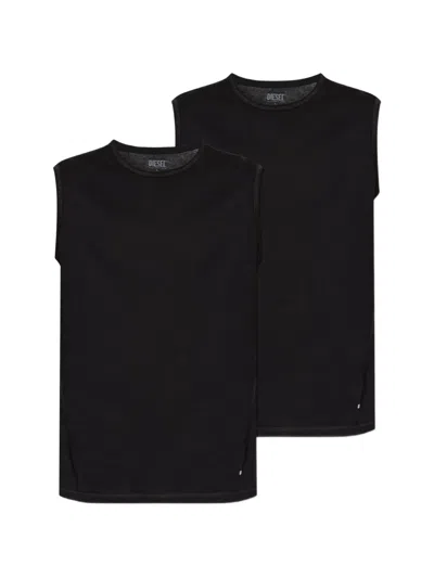 Diesel Cotton-jersey Tank Top (set Of Two) In Black