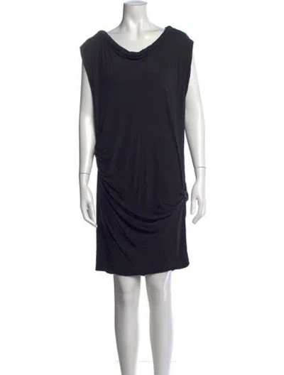 Pre-owned Diesel Cowl Neck Mini Dress In Blue