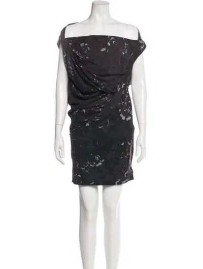 Pre-owned Diesel Cowl Neck Mini Dress In Gray