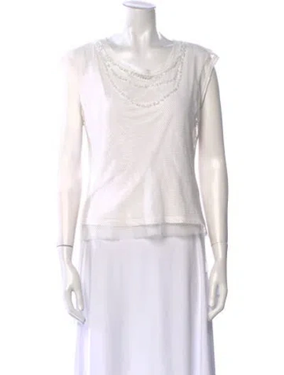 Pre-owned Diesel Cowl Neck Sleeveless Top In White