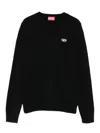 Diesel Kids Black Crewneck Long-sleeved Sweater In Black