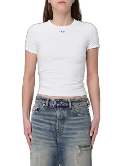 Diesel Cream Cotton Tee Shirt In White