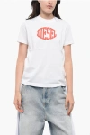Diesel Crew Neck Cotton T-shirt With Embossed Logo Grösse Xs In White