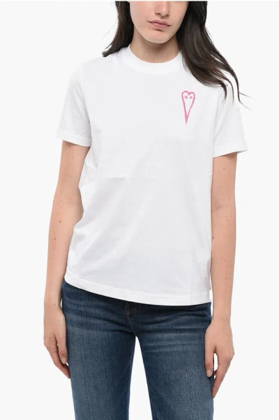 Diesel Crew Neck Cotton T-shirt With Print Grösse Xs In White