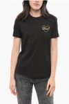 Diesel Crew Neck Cotton T-shirt With Printed Logo Grösse Xs In Black