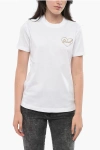 Diesel Crew Neck Cotton T-shirt With Printed Logo Grösse S In White