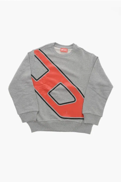 Diesel Crew Neck Dave Sweatshirt With Front Print In Animal Print