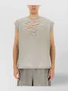 Diesel Crew Neck Distressed Sleeveless Vest