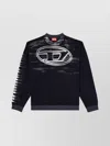 Diesel Cotton Sweatshirt With Oval D Print In Black