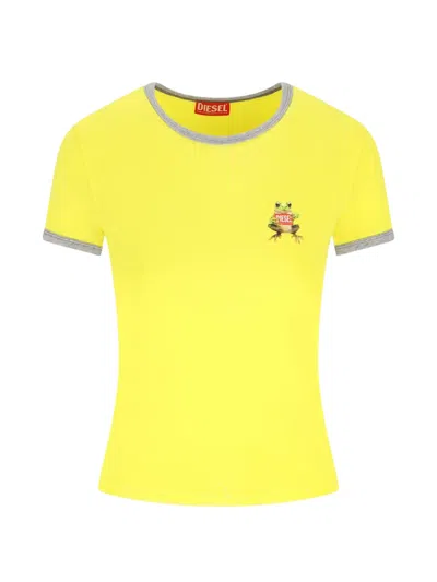 Diesel Crew-neck Graphic T-shirt In Yellow