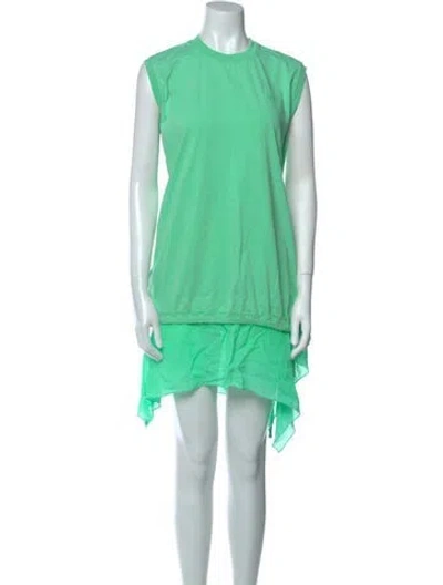 Pre-owned Diesel Crew Neck Knee-length Dress In Green