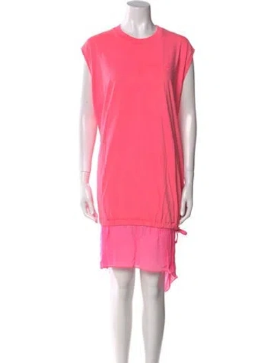 Pre-owned Diesel Crew Neck Knee-length Dress In Pink