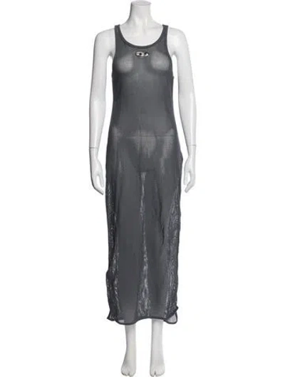 Pre-owned Diesel Crew Neck Long Dress In Gray