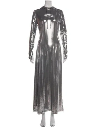 Pre-owned Diesel Crew Neck Long Dress In Grey