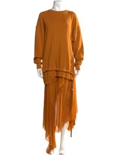 Pre-owned Diesel Crew Neck Long Dress In Orange
