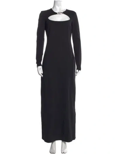Pre-owned Diesel Crew Neck Long Dress W/ Tags In Black