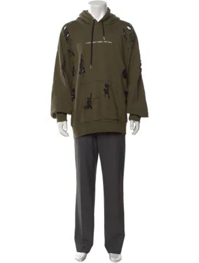 Pre-owned Diesel Crew Neck Long Sleeve Hoodie In Green