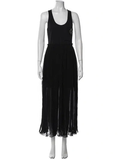 Pre-owned Diesel Crew Neck Midi Length Dress In Black