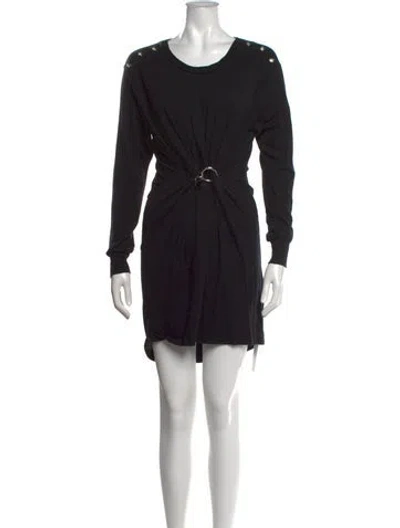 Pre-owned Diesel Crew Neck Mini Dress In Black