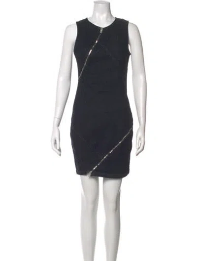 Pre-owned Diesel Crew Neck Mini Dress In Blue