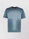 Diesel Crew-neck Organic Cotton T-shirt With Gradient Design In Blue