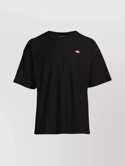 Diesel Crew Neck Regular Fit Short Sleeve T-shirt In Black