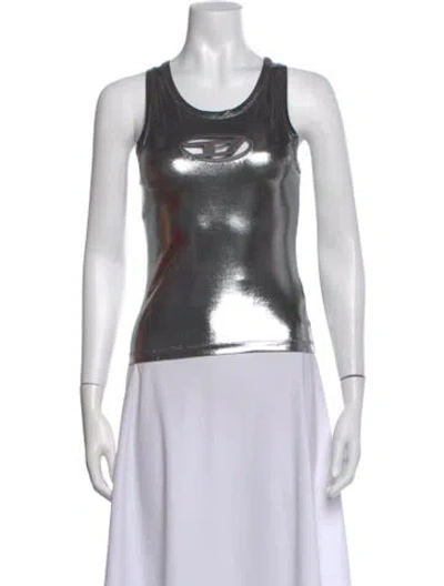 Pre-owned Diesel Crew Neck Sleeveless Top In Blue