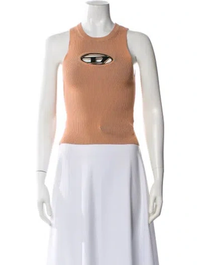 Pre-owned Diesel Crew Neck Sleeveless Top In Pink