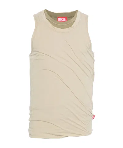 Diesel Crew Neck Vest In Gray