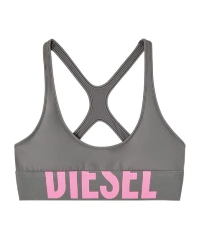 Diesel Crew Neck Sports Bra In Black