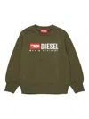 Diesel Denim Division Logo Crew-neck Sweatshirt In Green