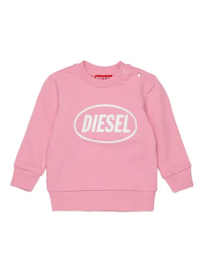 Diesel Babies' Crew-neck Sweatshirt In Pink