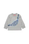 Diesel Crew-neck Sweatshirt With  Hip Pack Graphics In Grey