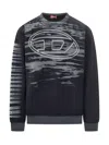 Diesel Cotton Sweatshirt With Oval D Print In Black