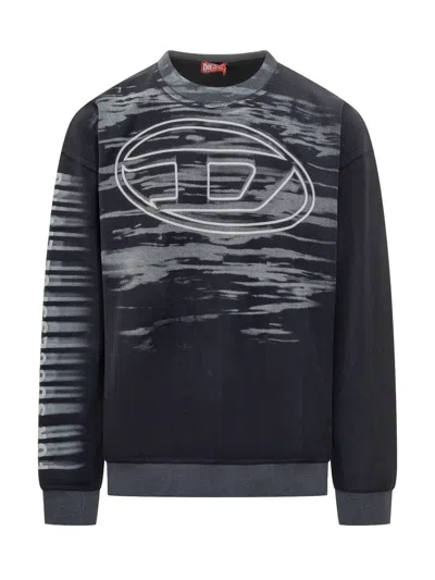 DIESEL DIESEL CREW NECK SWEATSHIRT WITH DIESEL LOGO PRINT