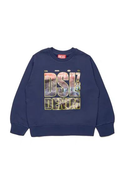Diesel Kids' Dsl78 Logo-print Sweatshirt In Blue
