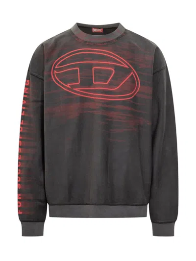 DIESEL DIESEL CREW NECK SWEATSHIRT WITH LOGO GRAPHIC DIESEL